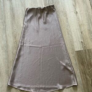 Zara satin midi skirt